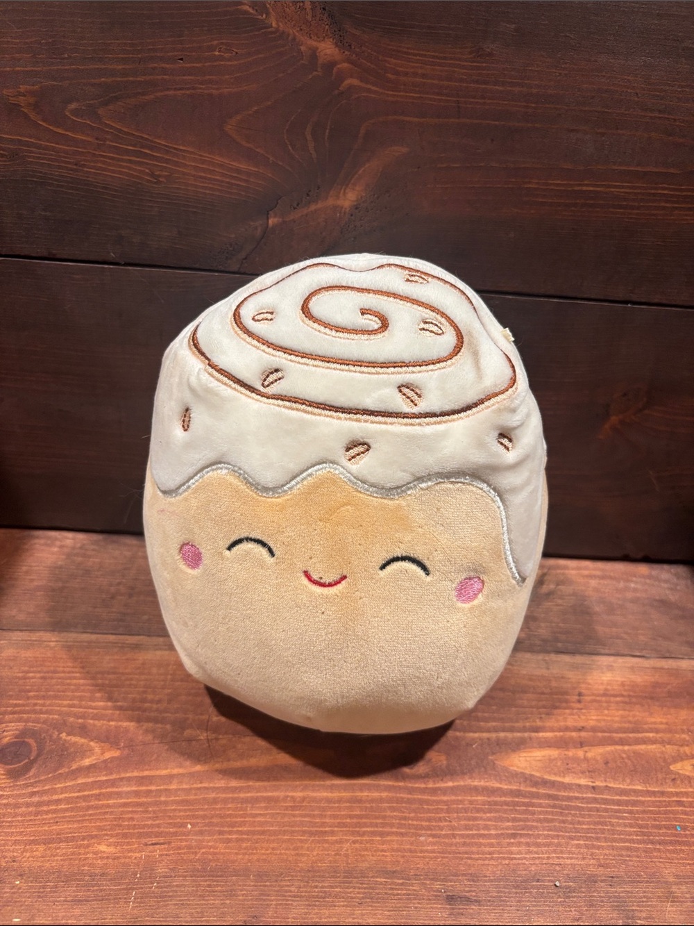 Plush Cinnamon Roll 7” Cozy Pillow - Cream & Tan